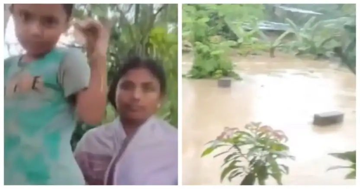 assam-flood-mother-children-tree-rescue-video