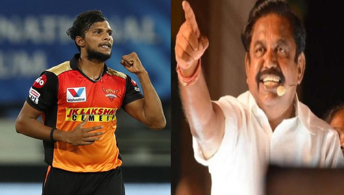 tamilnadu cm talk about cricket player natarajan