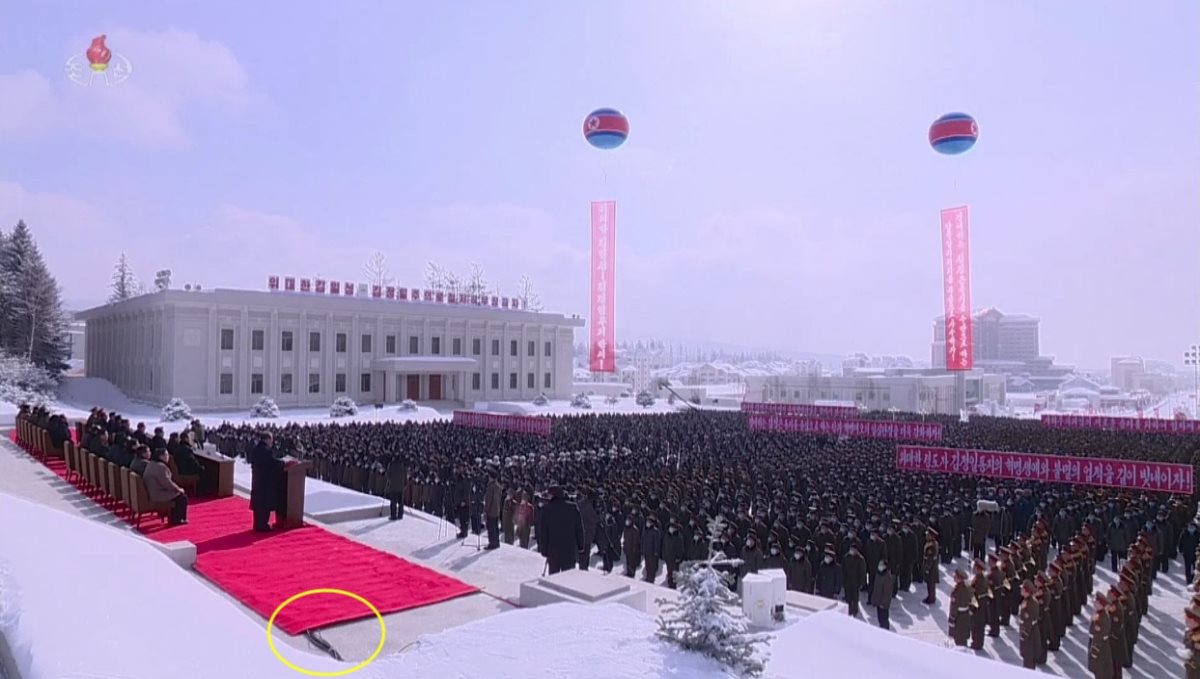 North Korea President Kim Jong Un Speech Freezing Cold with Peoples about II Kim Jong