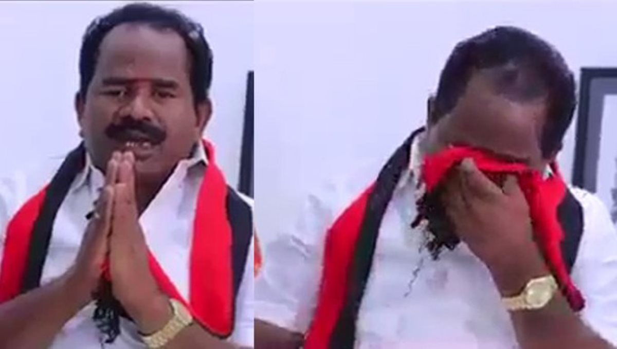 DMK candidate cries when asking vote in Pudukkottai