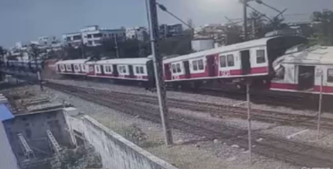 Hyderabad train accident CCTV footage