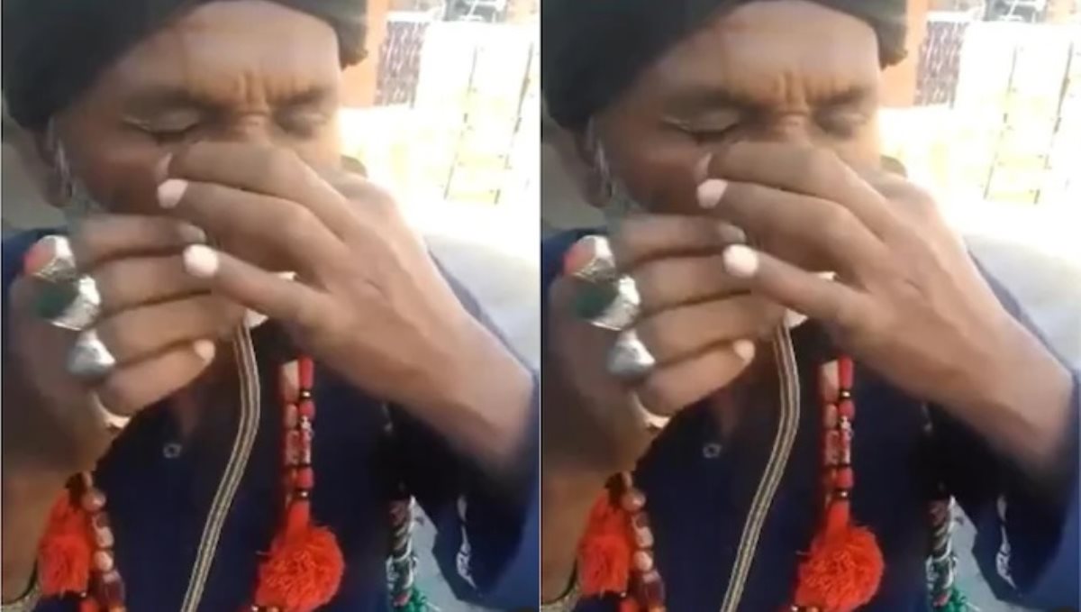 Viral video of man inserting snake into his nose