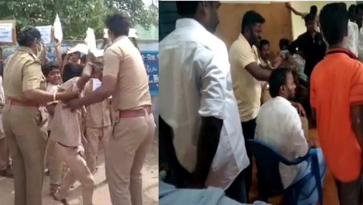protest-in-pappanviduthi-school
