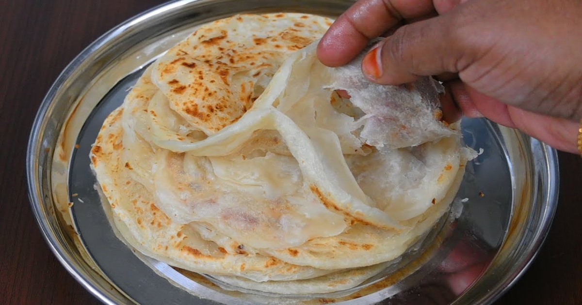 layer parotta using old rice in tamil