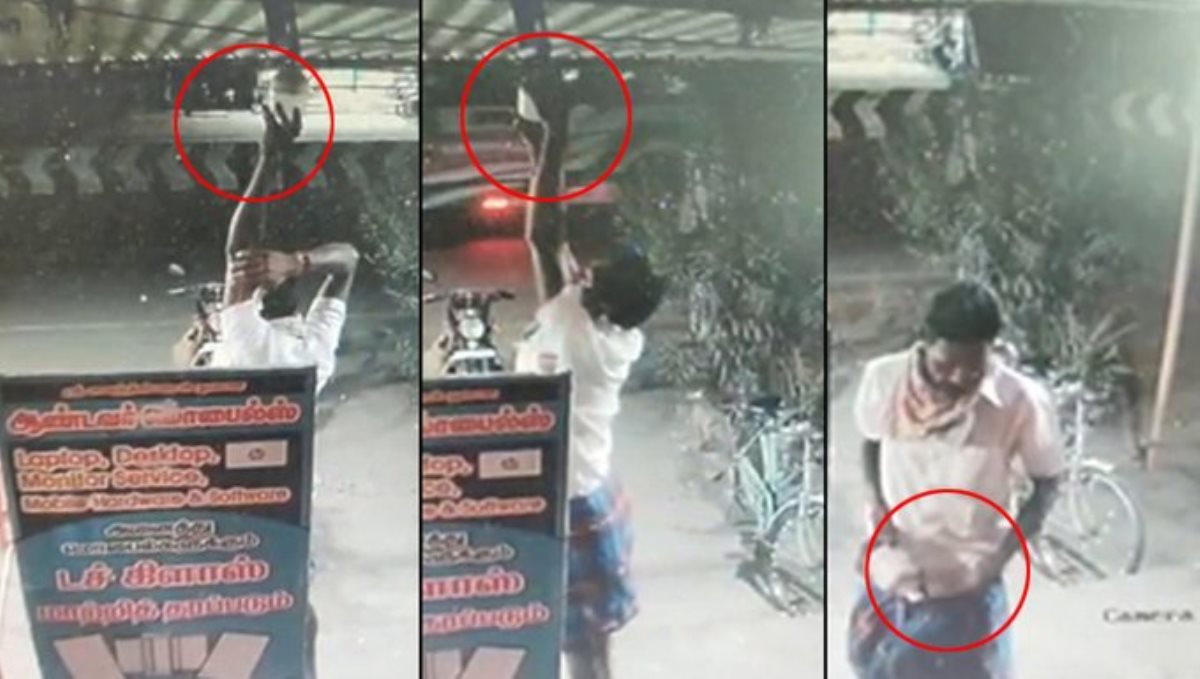 man-steal-led-bulb-from-mobile-shop-viral-video