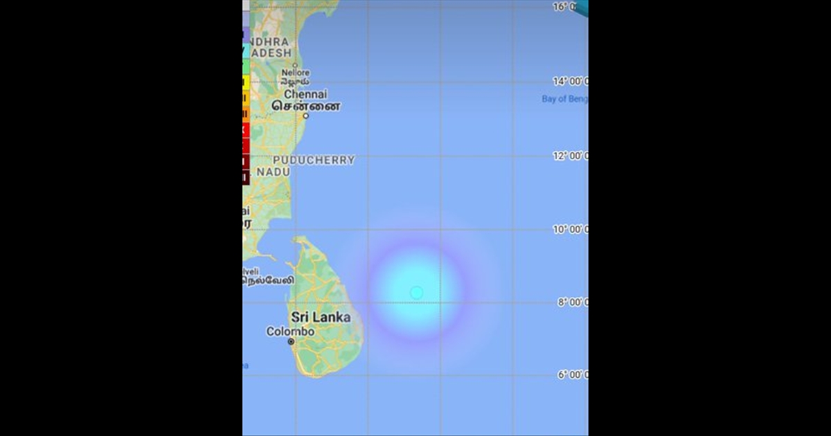 SriLanka Near Sea Surface Earthquake Today 