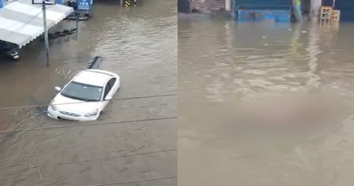 male dead body  floating in the flood in thirunelveli