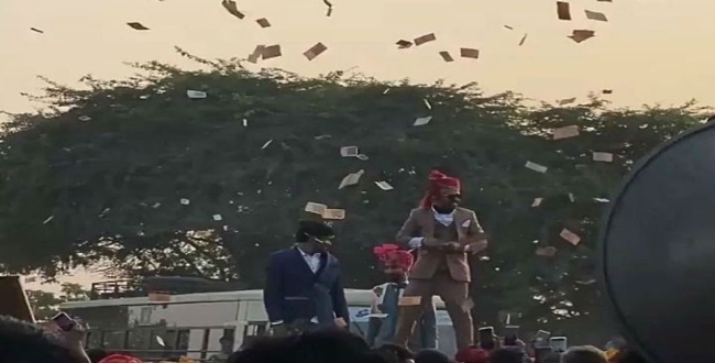 business man throw money while marriage
