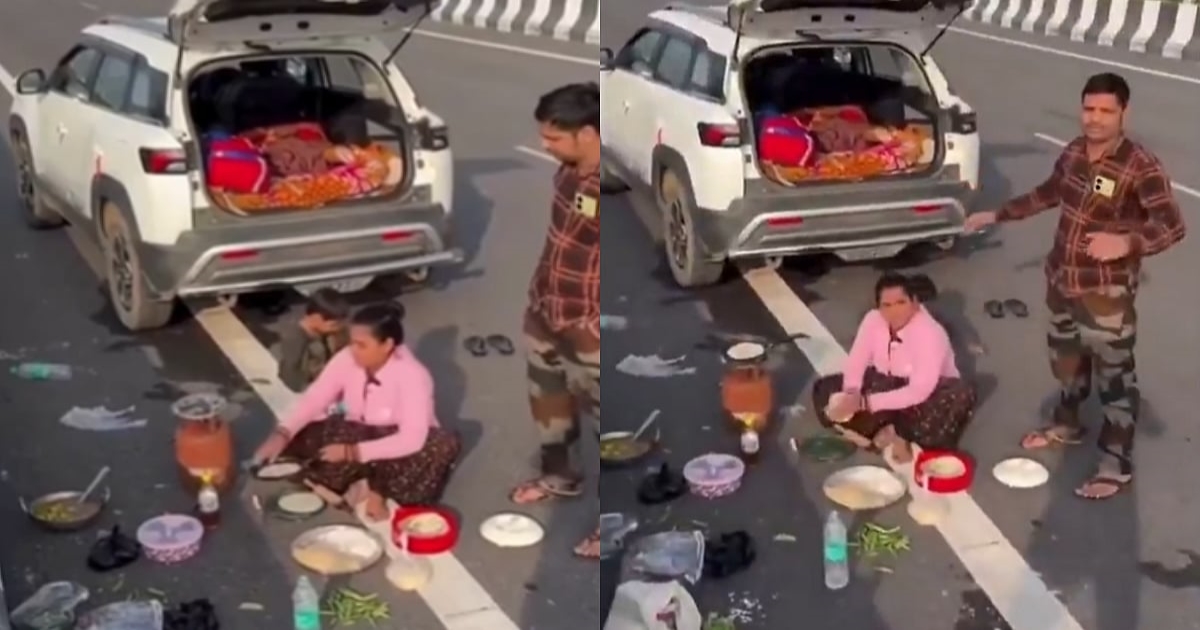 Couple-cooking-on-indian-highway-viral-video-controvers