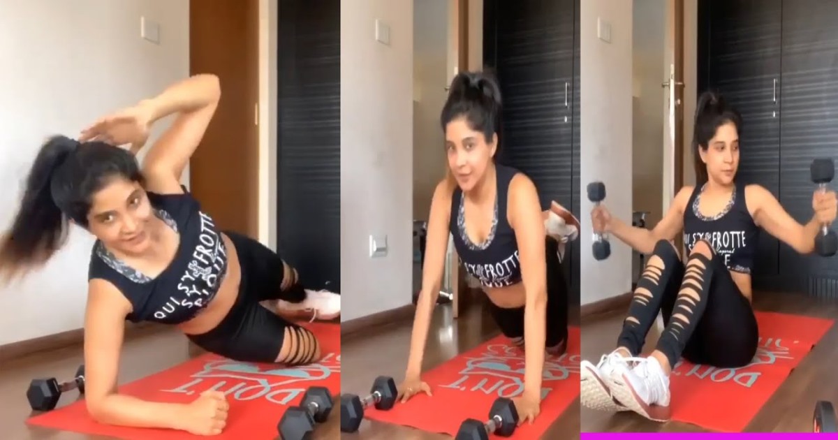 actress sakshi agarwal workout video