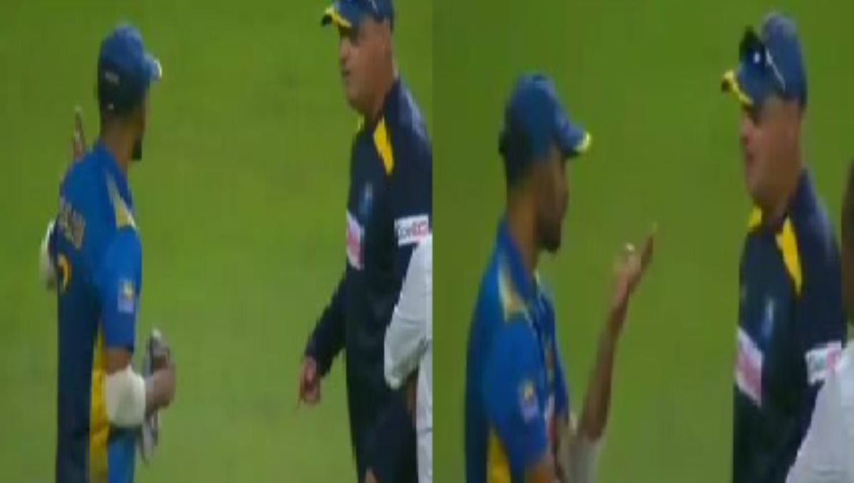 srilanga captain and coach getting angry
