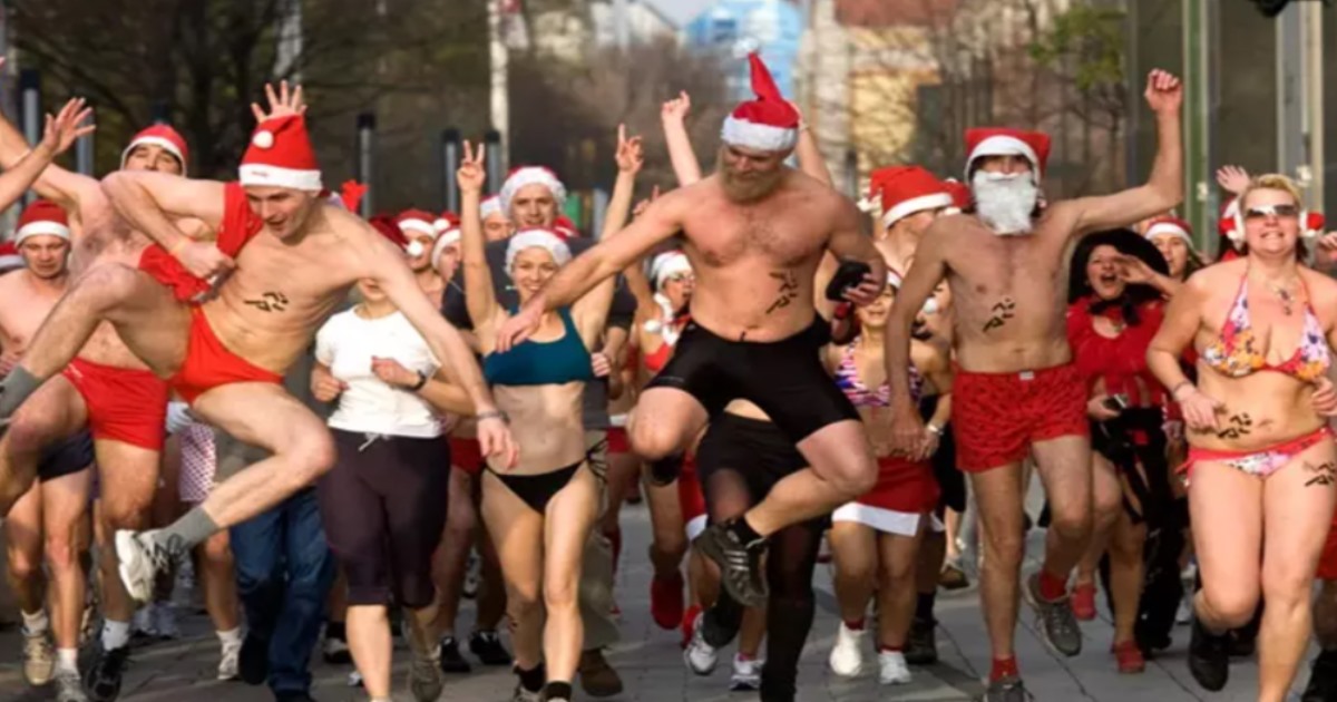 Hungary half nude marathon for charity 