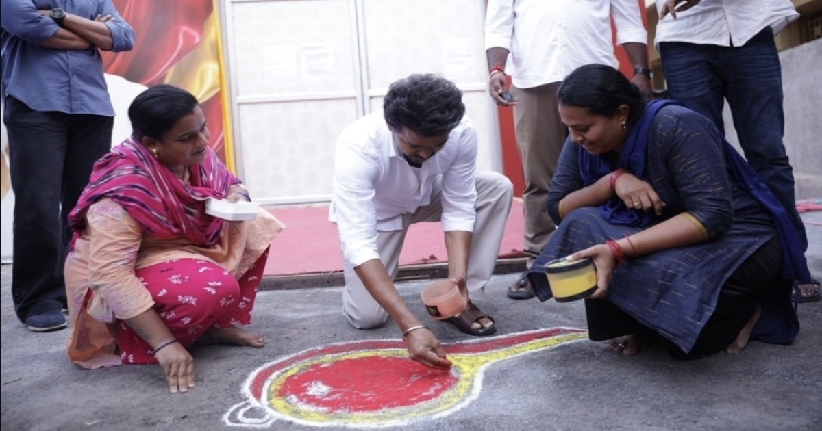 vijay-perambur-election-campaign-kolam-whistle-symbol