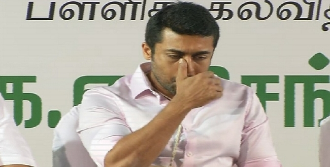 actor surya crying in stage
