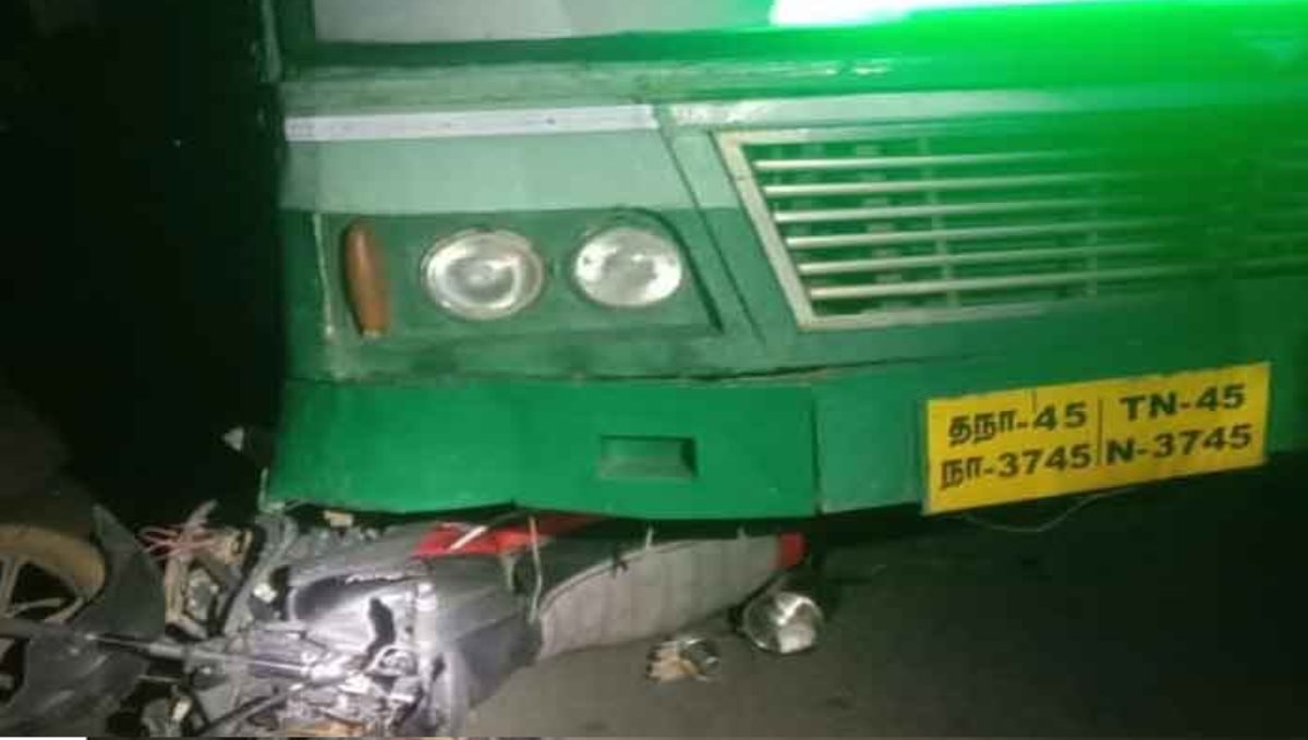 Ariyalur Sooriyamanal Govt Bus Two Wheeler Crash 3 Injured Admit Hospital 