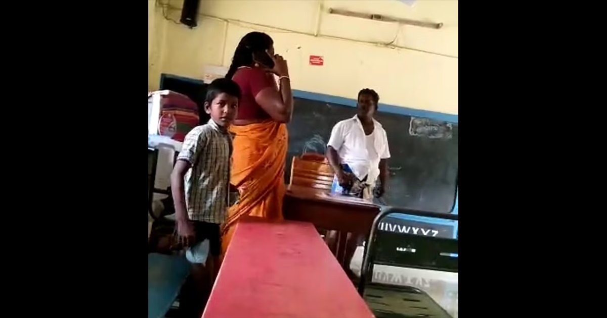 Pudukkottai Alangudi Man Slap Teacher at Class Room 