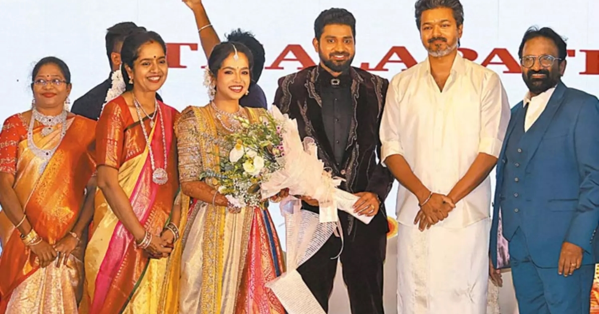 Actor Vijay Attends Film Producer Siva’s Daughter Wedding Reception