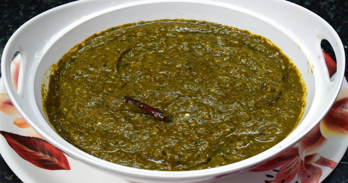Pulicha Keerai Chutney Preparation Tamil