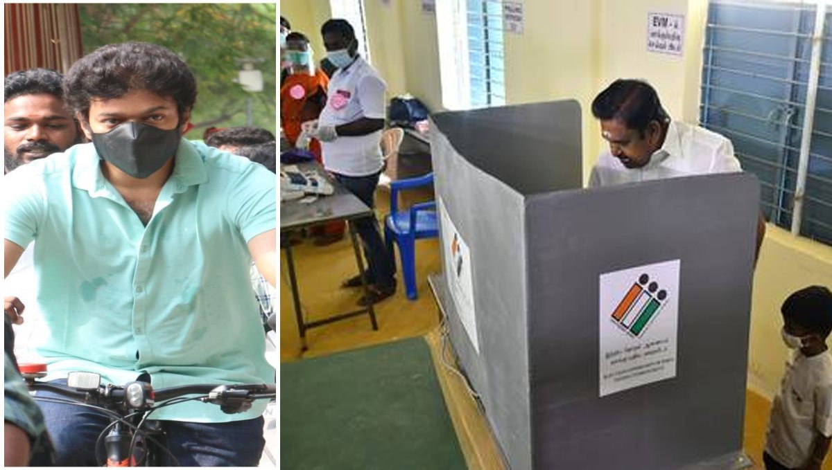 TN CM walk to cast his vote viral photos