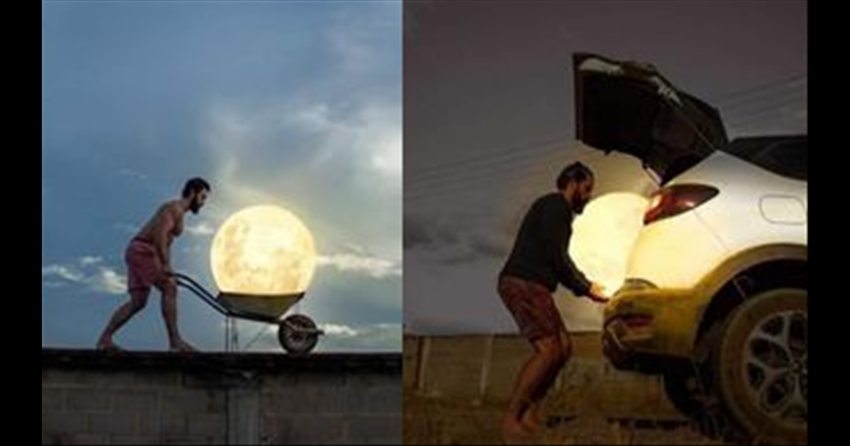 a Man Stealing Moon Photo Goes Viral on Social Media 