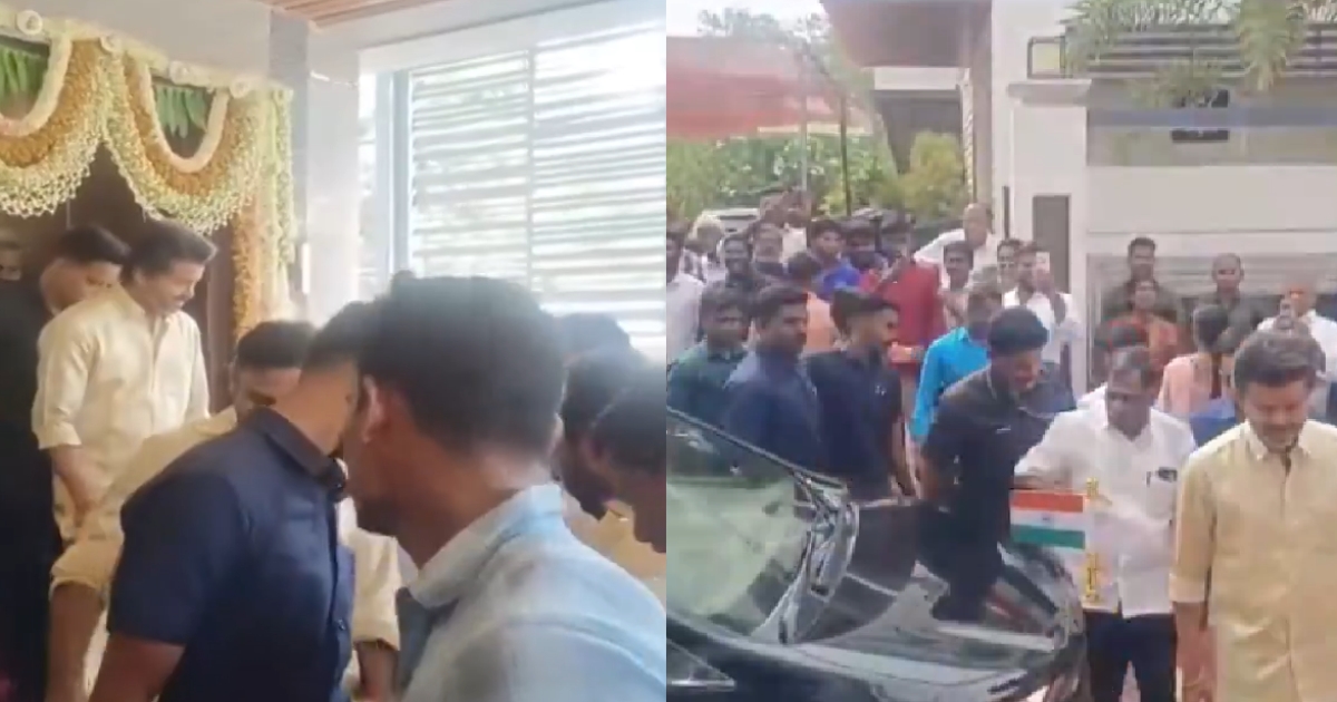 Tamil Nadu CM Vijay Arrives at Secretariat in Traditional Silk Veshti and Shirt for the First Time