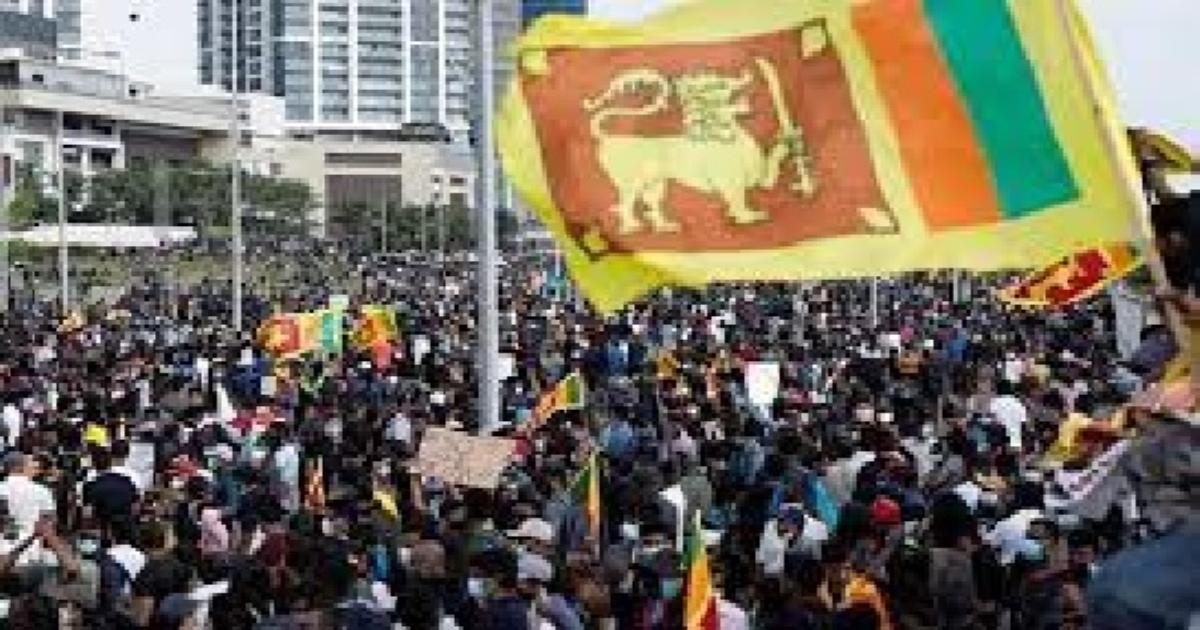 The protests erupted again as protesters gathered in Colombo