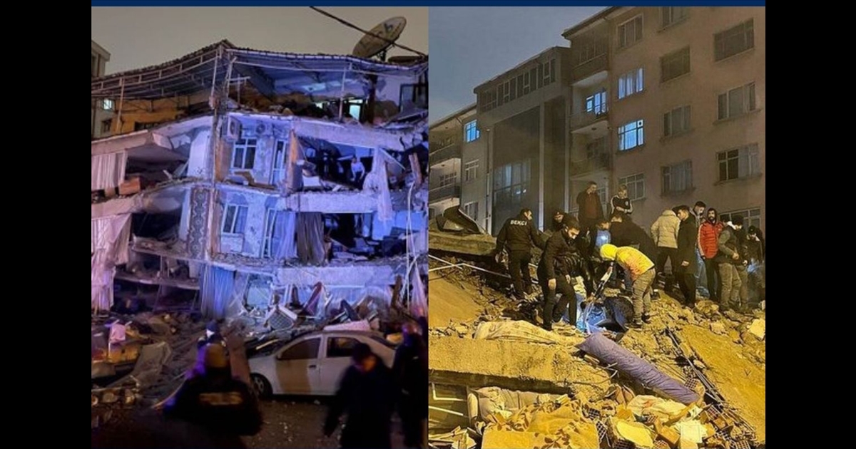 Powerful earthquake in Turkey... Buildings collapsed...