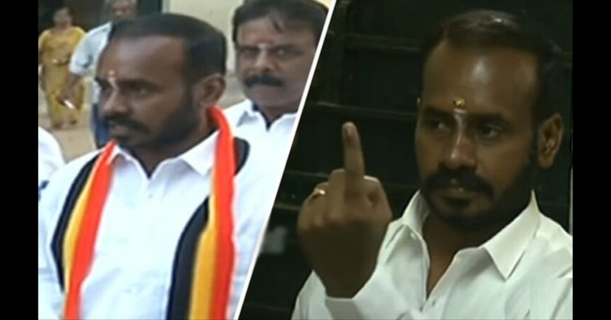 DMDK candidate who came with a party piece and caused a stir