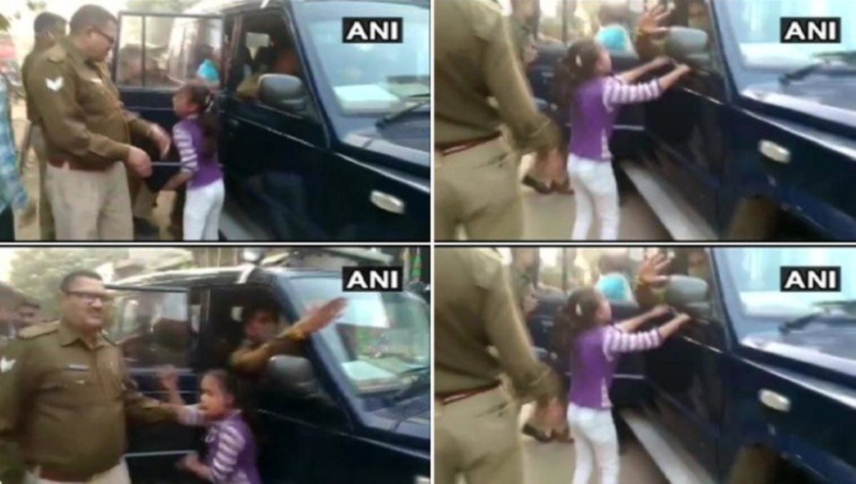 UP girl saved her firecracker seller father from police viral video