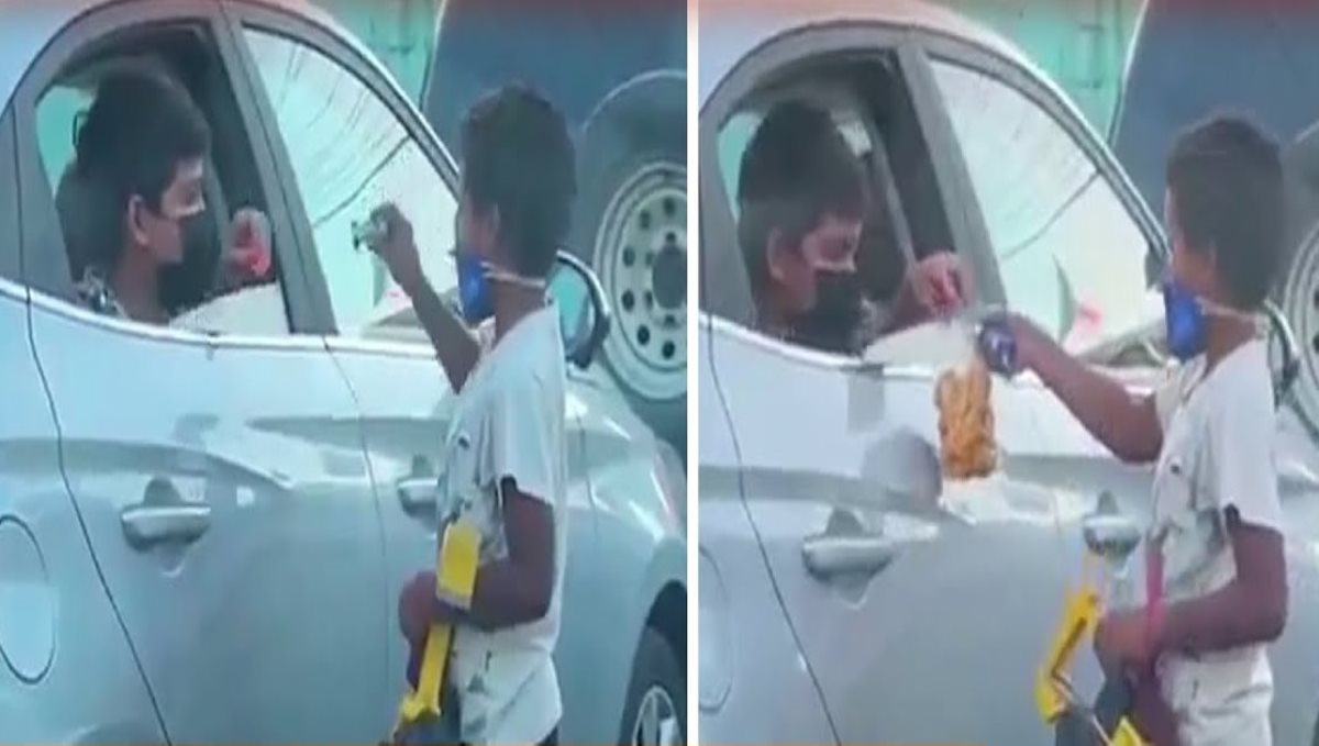 Boy gives his toys to home less boy in Delhi viral video