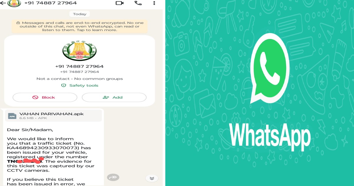 WhatsApp Scam Focusing Tamilnadu Audience With TN Govt Logo 