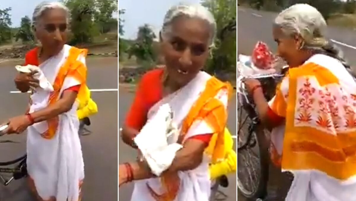 A 68 year old Marathi lady travel 2200 km by cycle