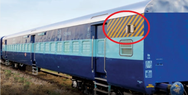 Meaning of yellow stripes on a railway coach in tamil