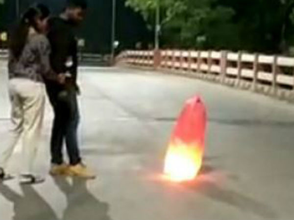 birthday celebration with fire