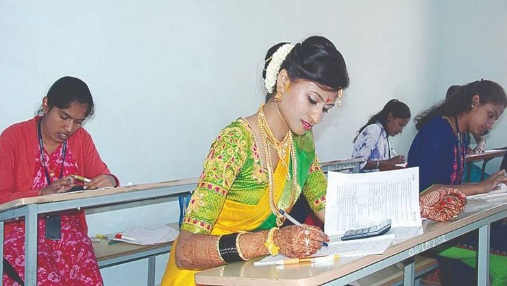 Bride wrote exam after wedding