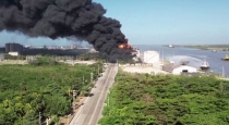 Black smoke in the sky in Colombia.. Exploding fuel storage warehouse shows sensational scenes..!