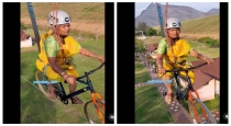 67 years old grand mother rope cycling stunt video viral 