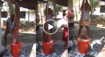 Man washing cloths in different style viral video