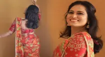 Ramya-pandian-red-saree-latest-photoshoot
