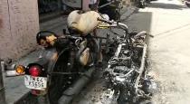 Police investigated 2 wheeler fire accident 