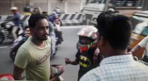 a girl in bike attacked a boy for harrasment