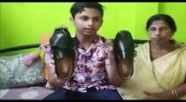 Assam Karimganj Student Ankurit Karmakar designed sensor enabled shoe for the visually impaired