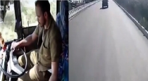 in Tiruppur Private Bus Glass Broken on Highway Driver Saves Passenger Life 