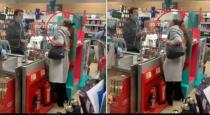 Women spite on super market sales man viral video