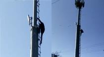 Madhya Pradesh Indore Vijay Nagar Drunken Man Went High to Cellphone Tower 