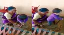 a Cute Baby Beautiful Dance with Grand Ma in Hand Grinder 
