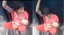 Mother Travel With Baby in Train Dangerous 