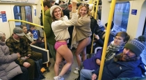   No Trousers Tube Ride in London 