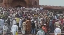 Two people have been arrested in connection with a protest outside the Delhi Jumma Mosque