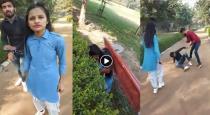 in North India School Girl Enjoy with Love Boy in Park Man Beat Video Goes Viral 